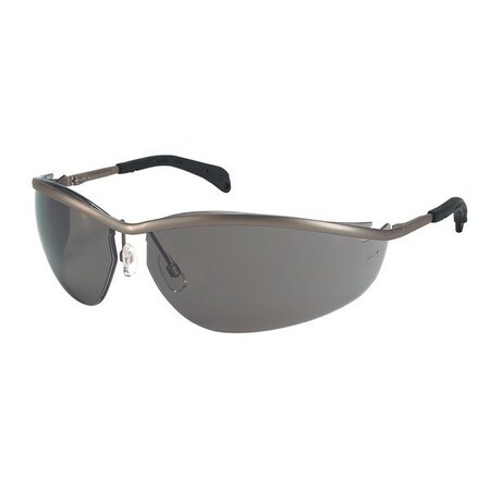 Mcr Safety Safety Glasses with Gray Lenses Lightweight Metal Frame Adjustable Nose Pads, PR KD212